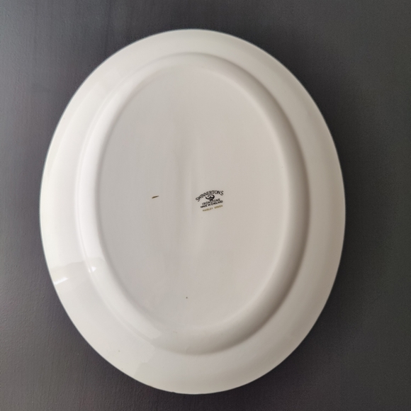 Vintage c.60s | Swinnerton's Ironstone oval platter | paisley green - Picture 4 of 12